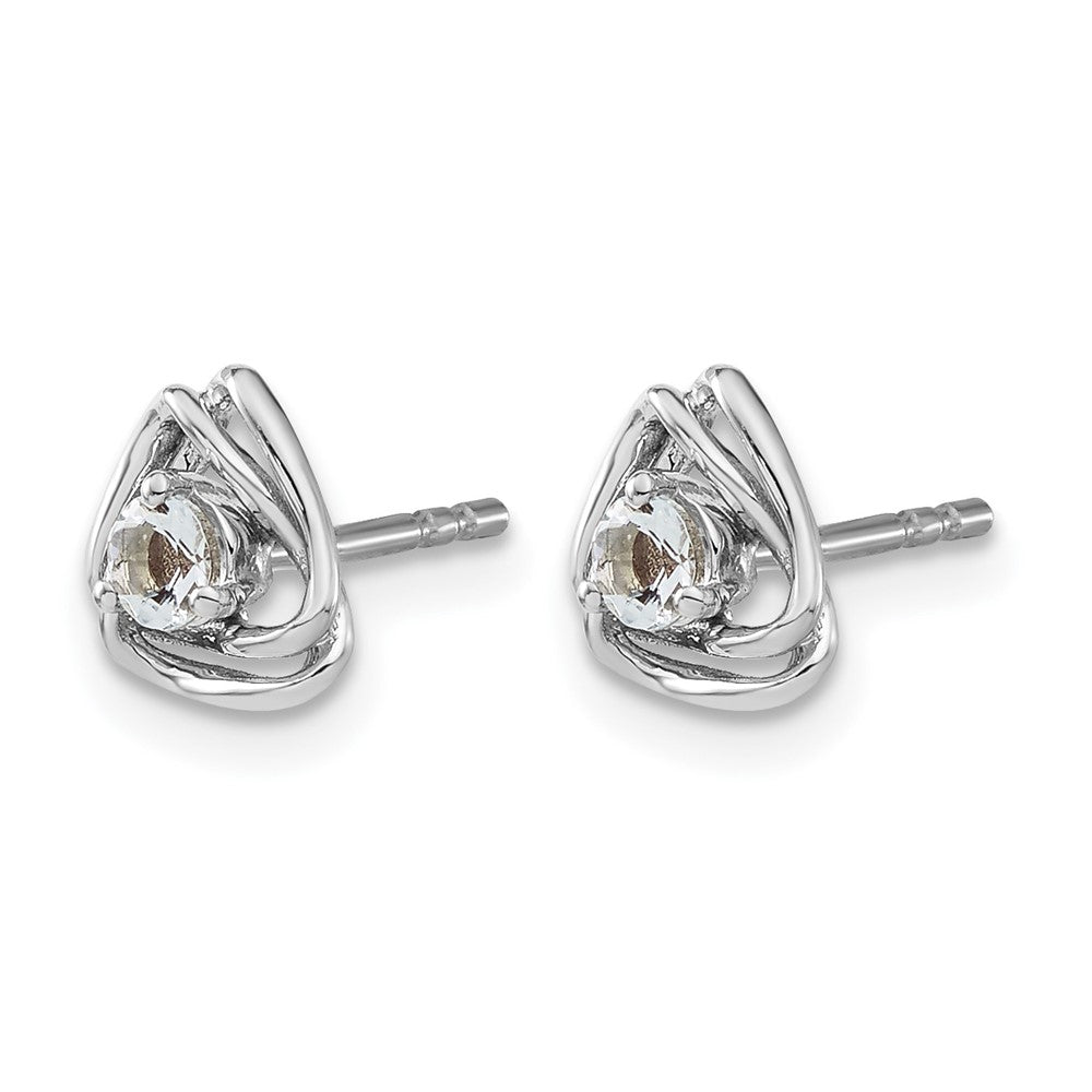 14k White Gold Aquamarine Post Earrings