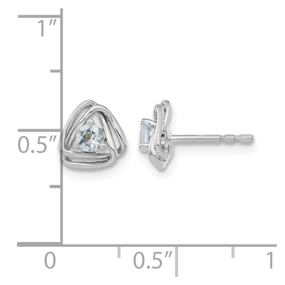 14k White Gold Aquamarine Post Earrings