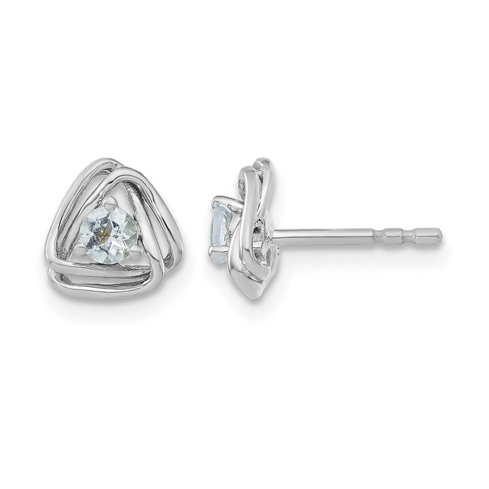 14k White Gold Aquamarine Post Earrings