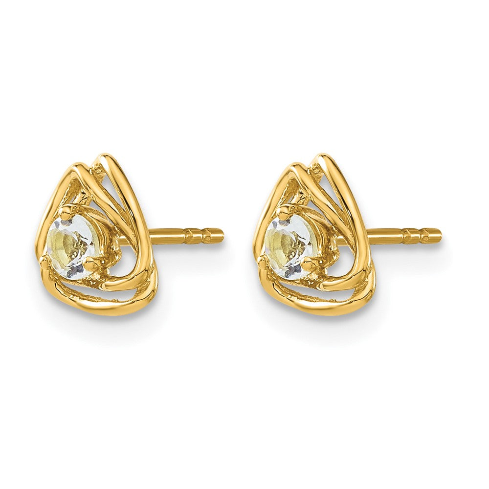 14k Aquamarine Post Earrings