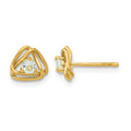 14k Aquamarine Post Earrings