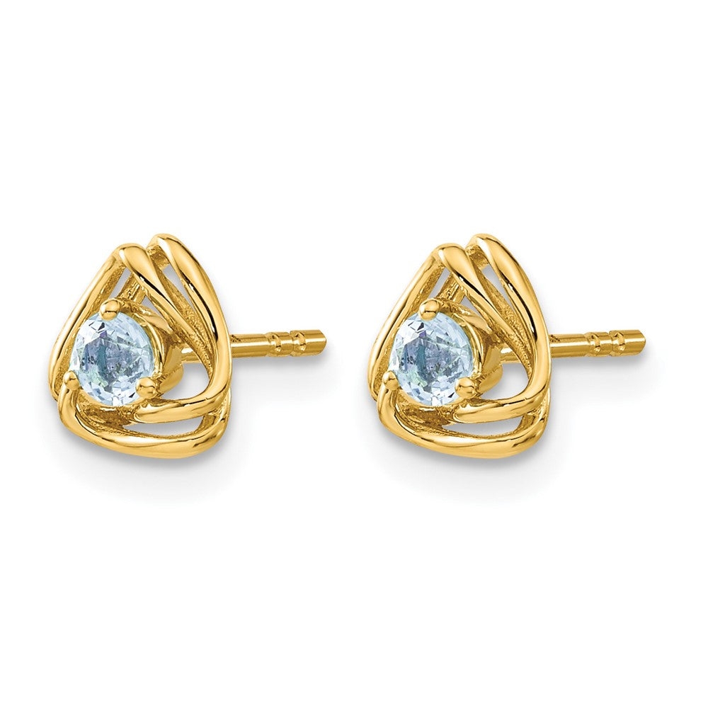 14k Blue Topaz Post Earrings