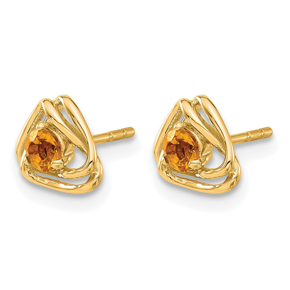 14k Citrine Post Earrings