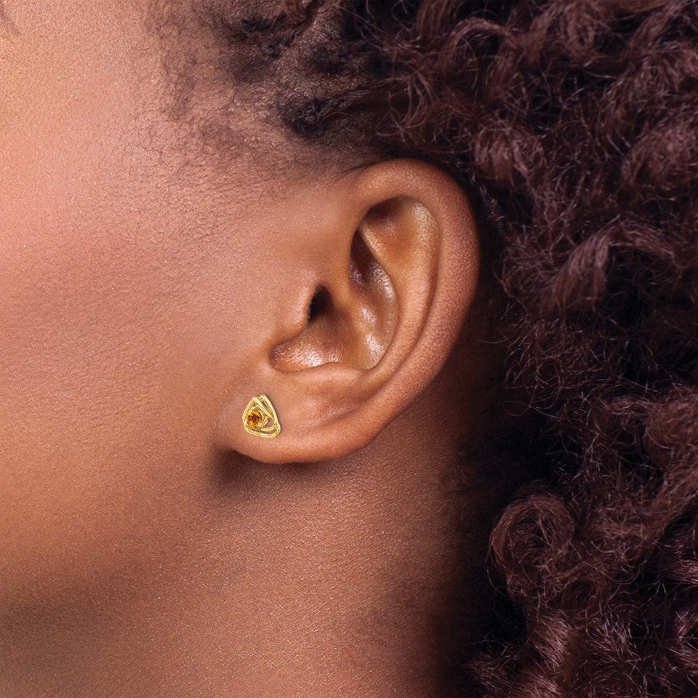 14k Citrine Post Earrings