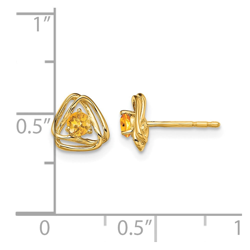 14k Citrine Post Earrings