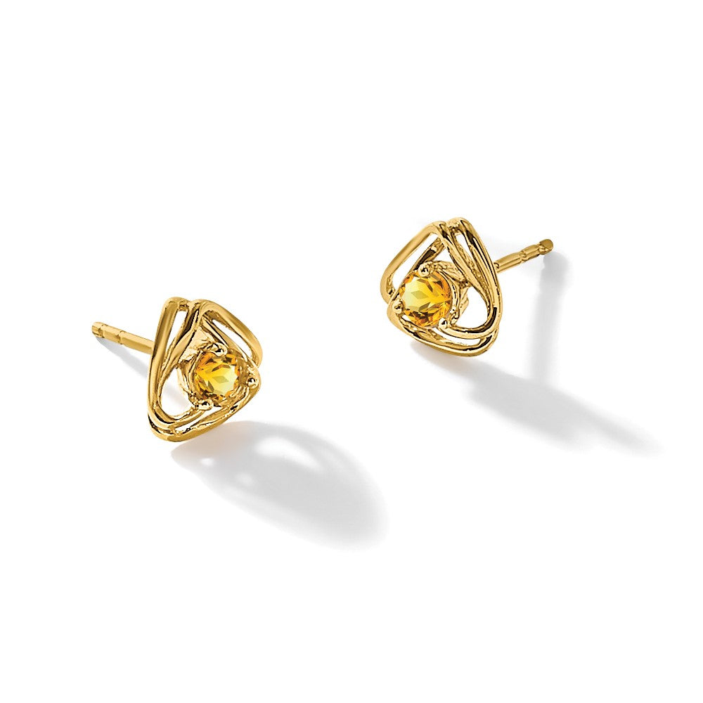 14k Citrine Post Earrings