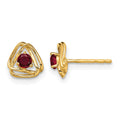 14k Created Ruby Post Earrings