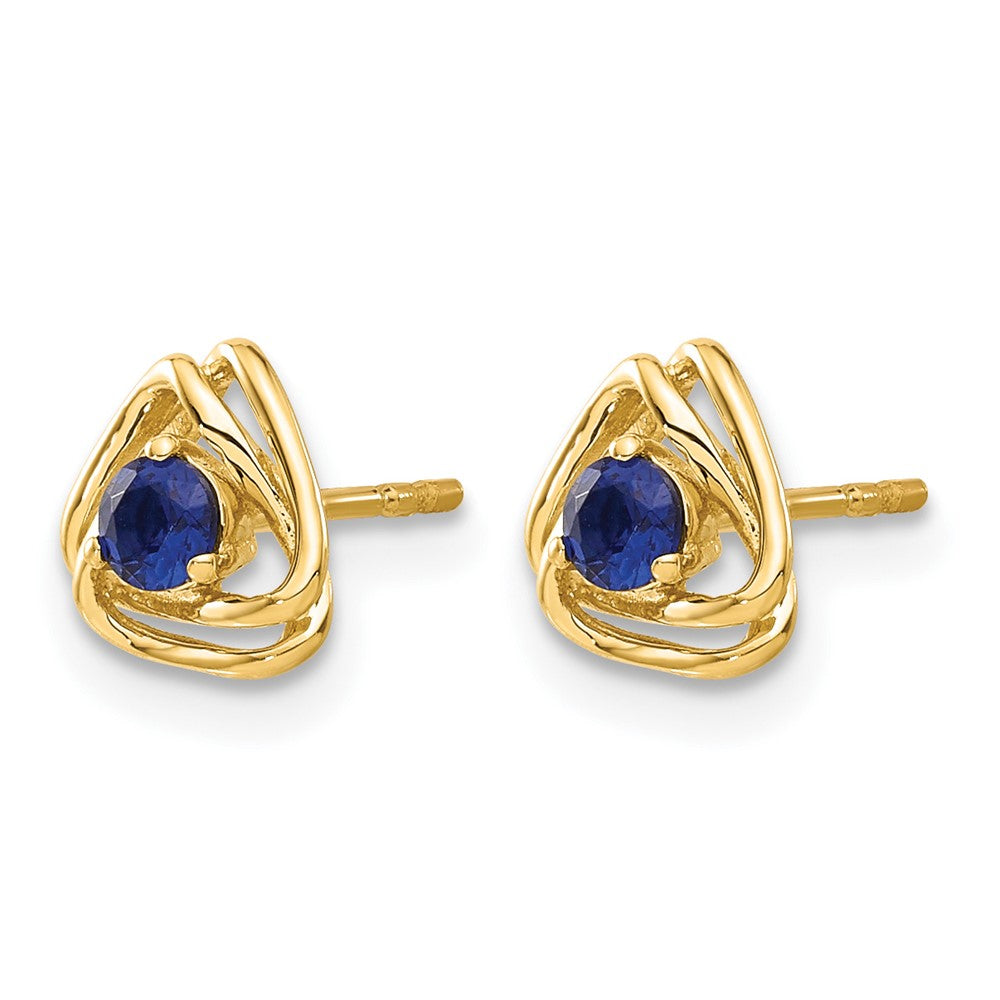 14k Created Sapphire Post Earrings
