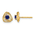 14k Created Sapphire Post Earrings