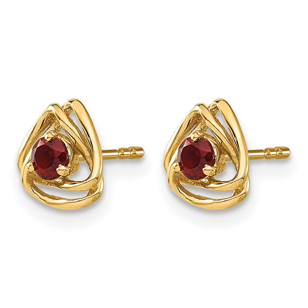 14k Garnet Post Earrings