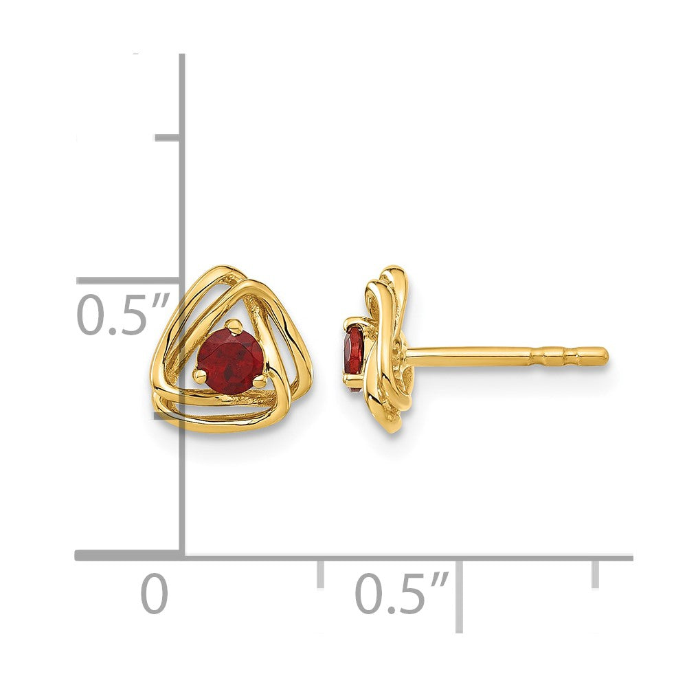 14k Garnet Post Earrings