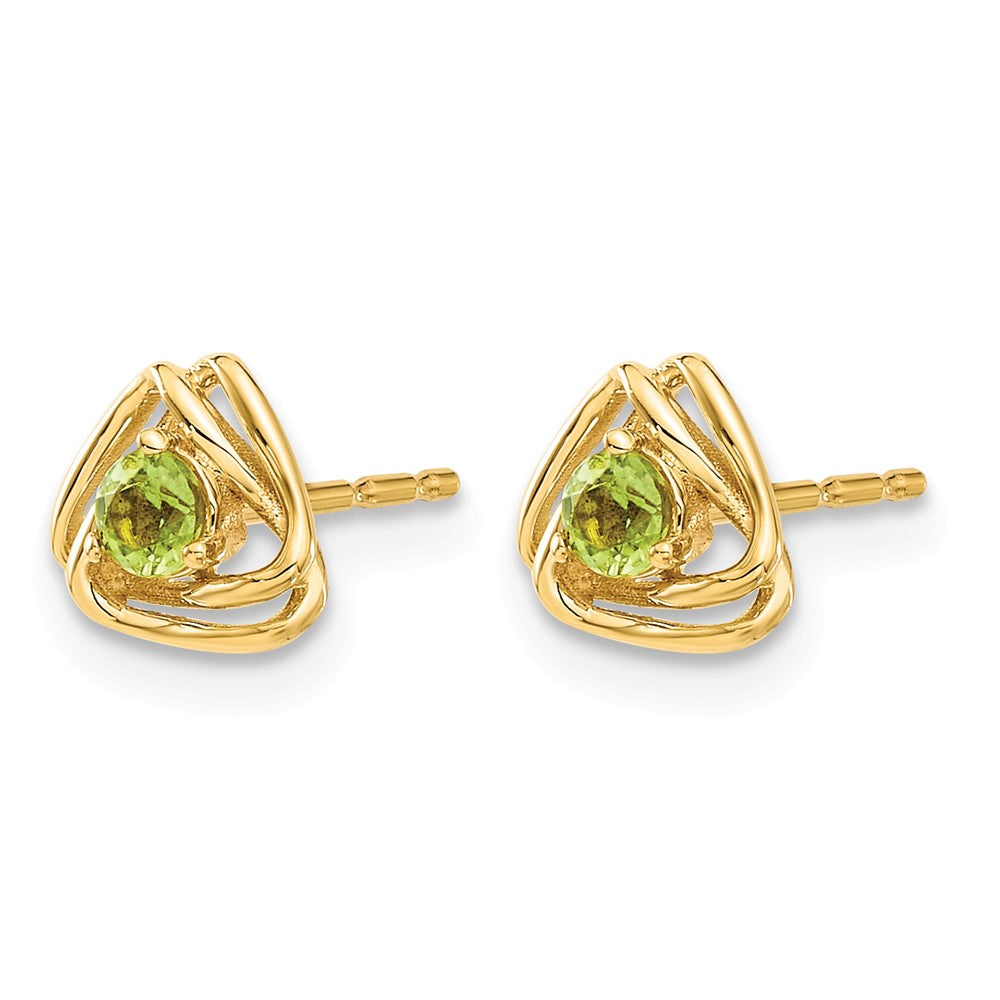 14k Peridot Post Earrings