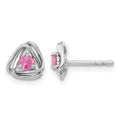 14k White Gold Pink Tourmaline Post Earrings