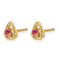 14k Pink Tourmaline Post Earrings