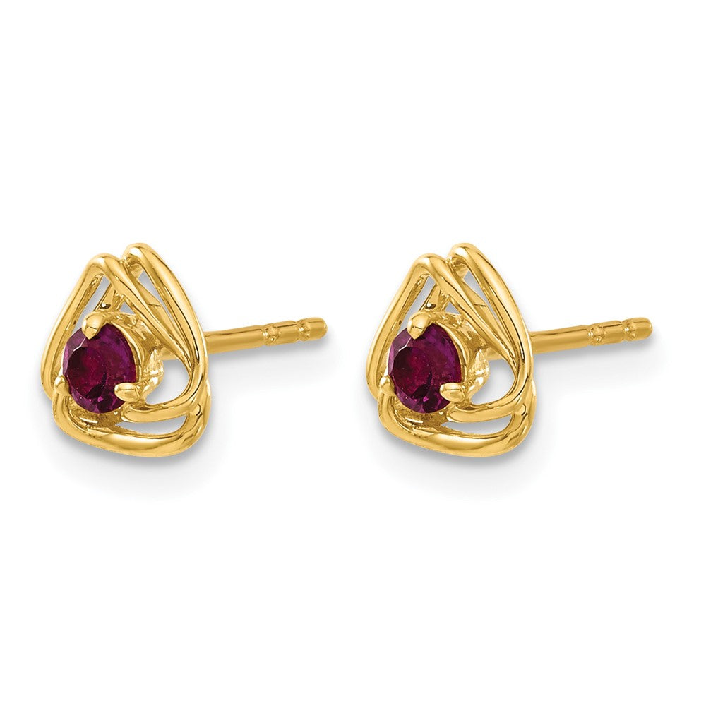 14k Rhodolite Garnet Post Earrings