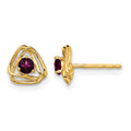 14k Rhodolite Garnet Post Earrings