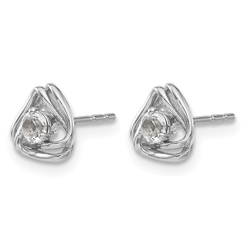 14k White Gold White Topaz Post Earrings