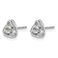 14k White Gold White Topaz Post Earrings