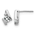 Sterling Silver Antique Cushion White Topaz and Diamond Earrings