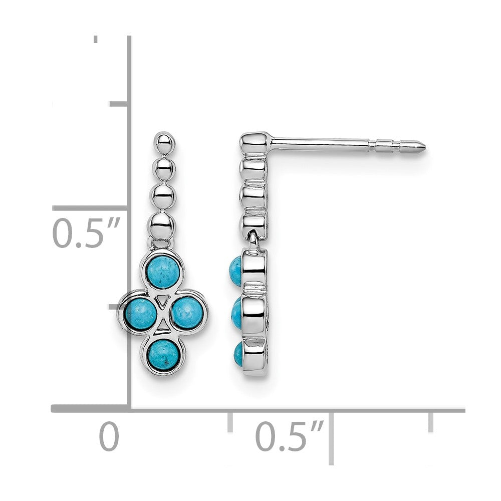 14k White Gold Turquoise Earrings
