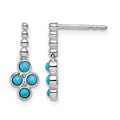 14k White Gold Turquoise Earrings