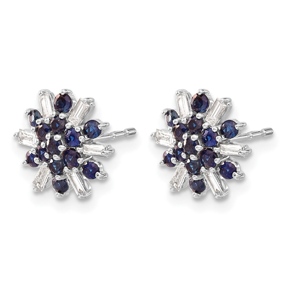 14k White Gold Sapphire and Diamond Earrings