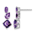14k White Gold Amethyst Dangle Earrings