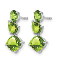 14k White Gold Peridot Dangle Earrings