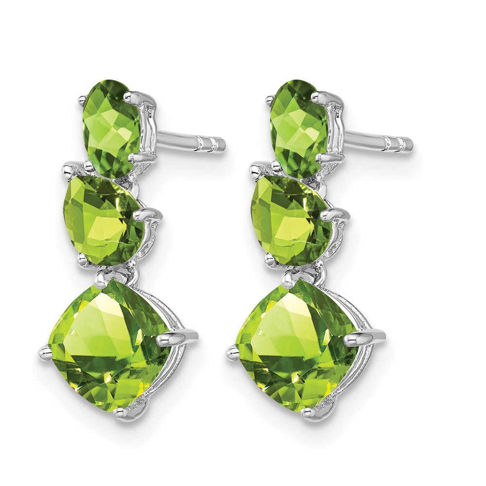 14k White Gold Peridot Dangle Earrings
