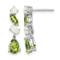 14k White Gold Peridot and Opal Dangle Earrings