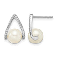 14k White Gold Polished FWC Pear Post Earrings