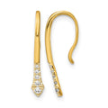 14k Polished Diamond Drop Wire Earrings