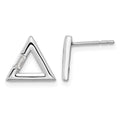 14k White Gold Polished Triangle Diamond Post Earrings