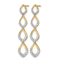 14k Polished Dangle Diamond Post Earrings