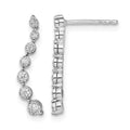 10k White Gold Graduating Diamond Post Earrings