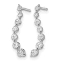 14k White Gold Graduating Diamond Post Earrings