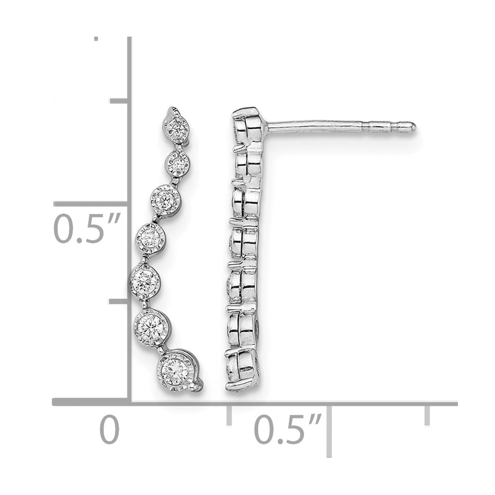 14k White Gold Graduating Diamond Post Earrings