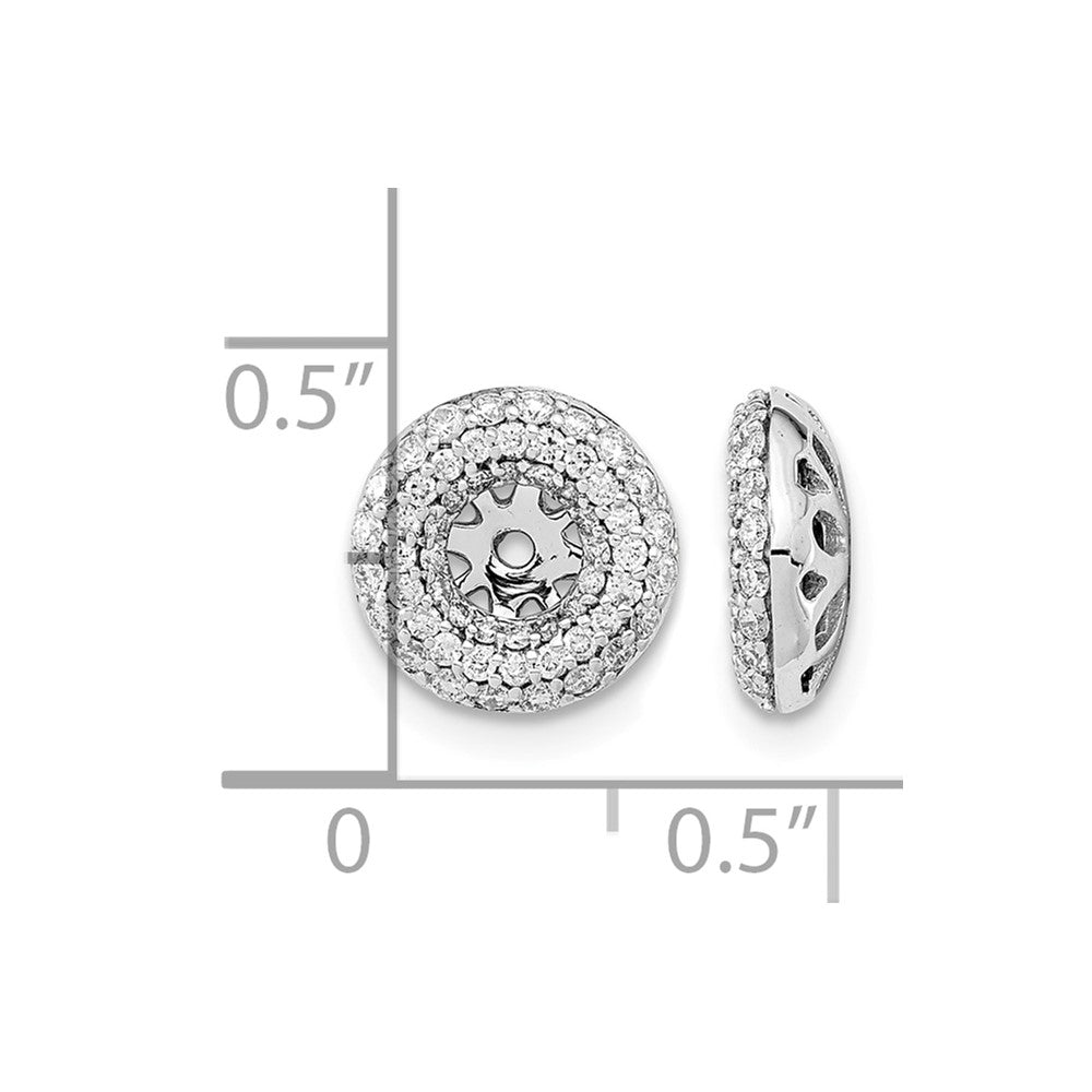 14k White Gold Diamond Earring Jackets