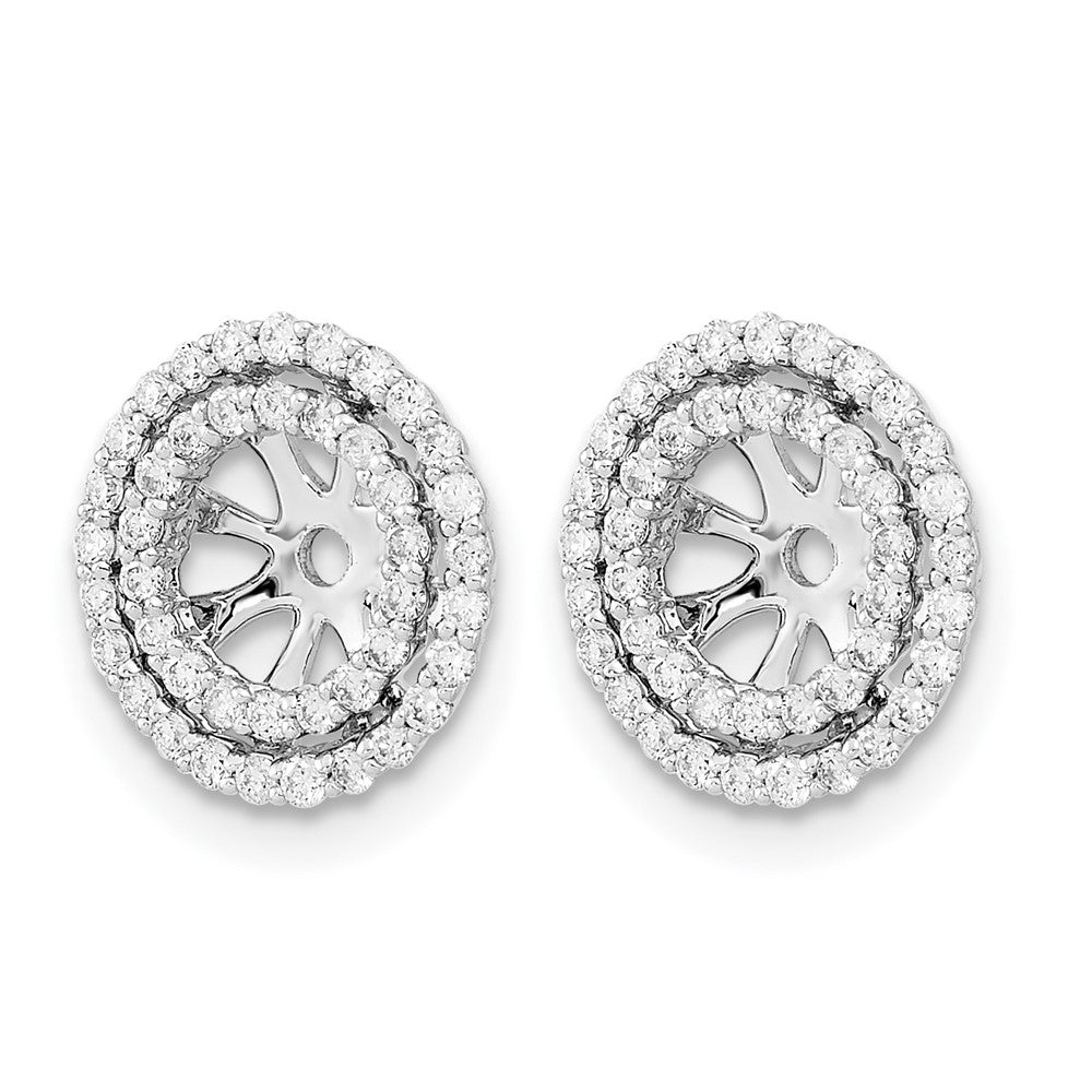 14k White Gold Diamond Earring Jackets