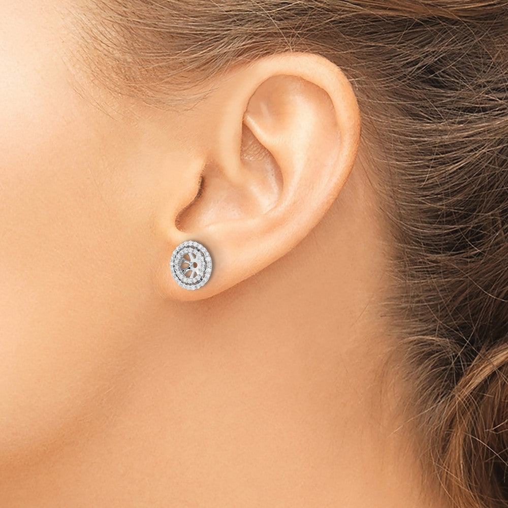 14k White Gold Diamond Earring Jackets