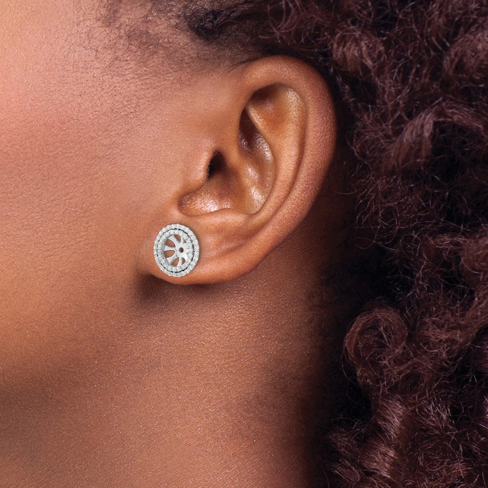 14k White Gold Diamond Earring Jackets