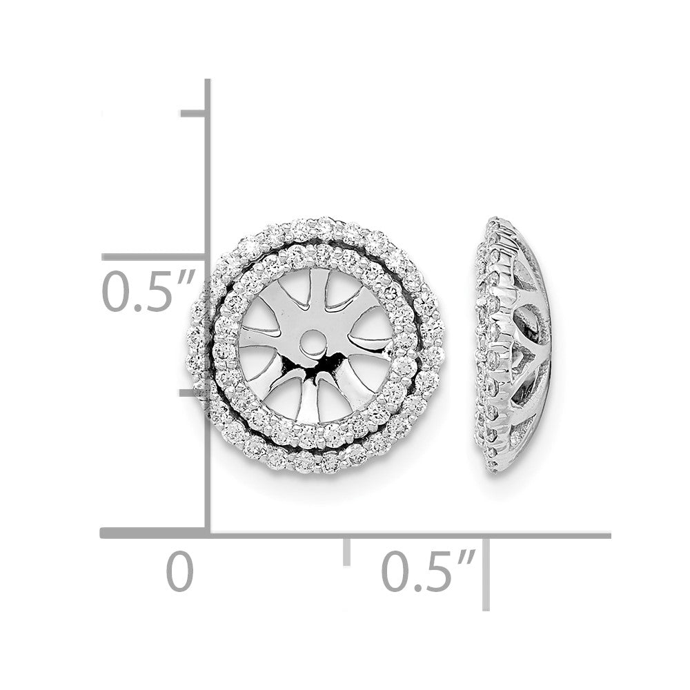 14k White Gold Diamond Earring Jackets