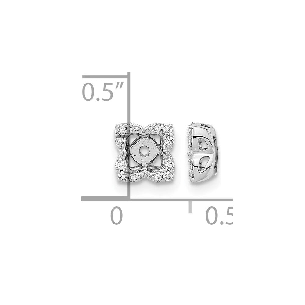 14k White Gold Diamond Earring Jackets