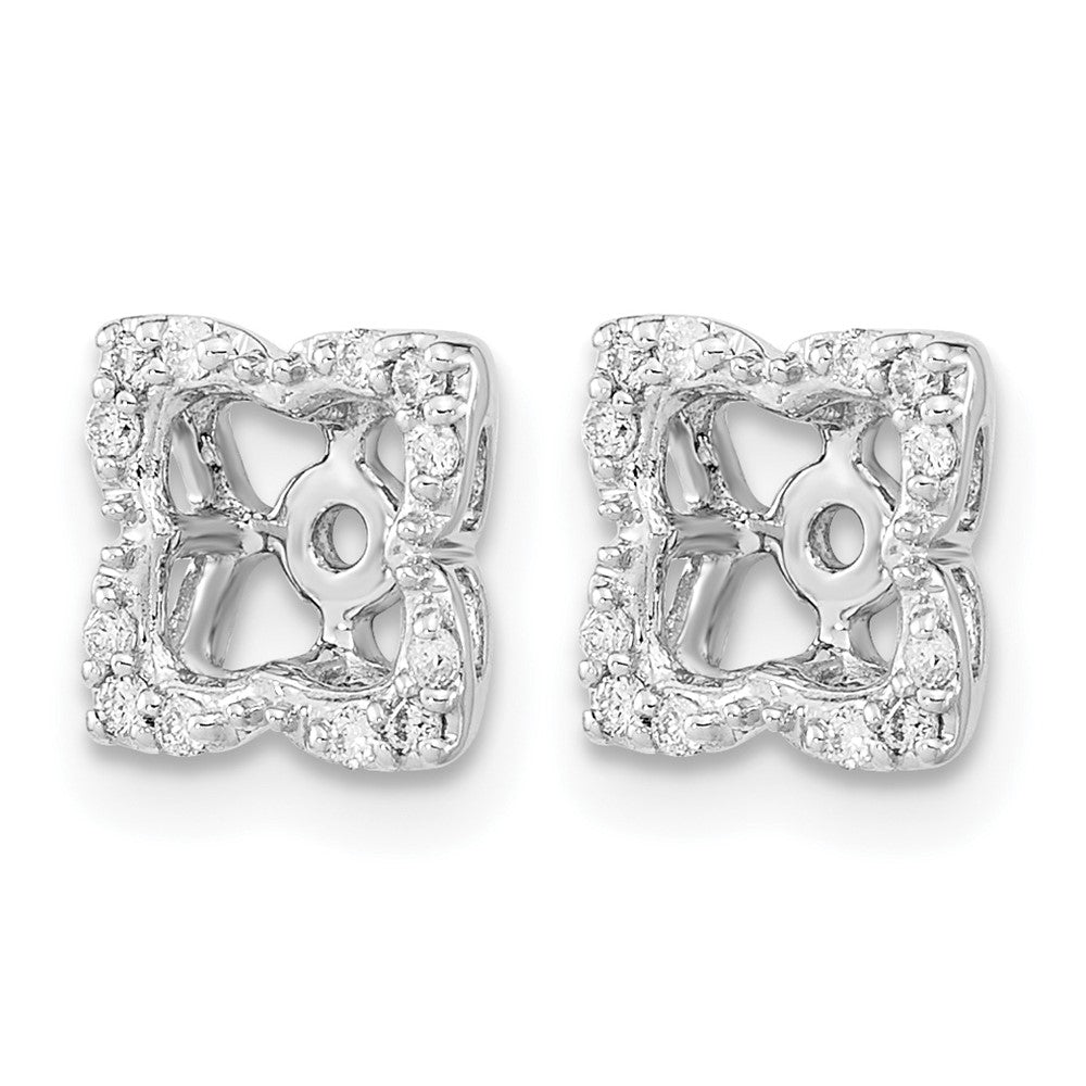 14k White Gold Diamond Earring Jackets