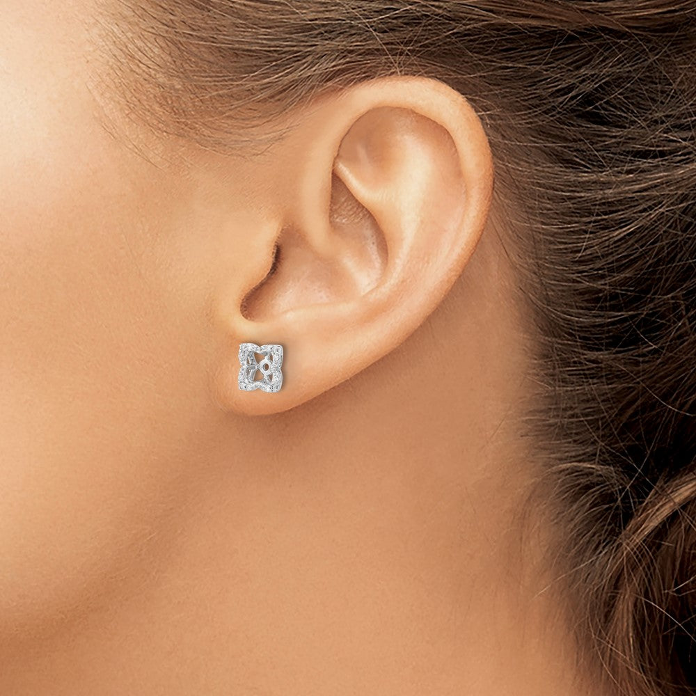 14k White Gold Diamond Earring Jackets