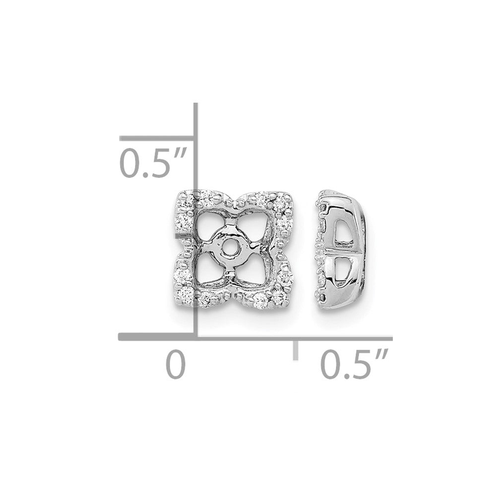 14k White Gold Diamond Earring Jackets