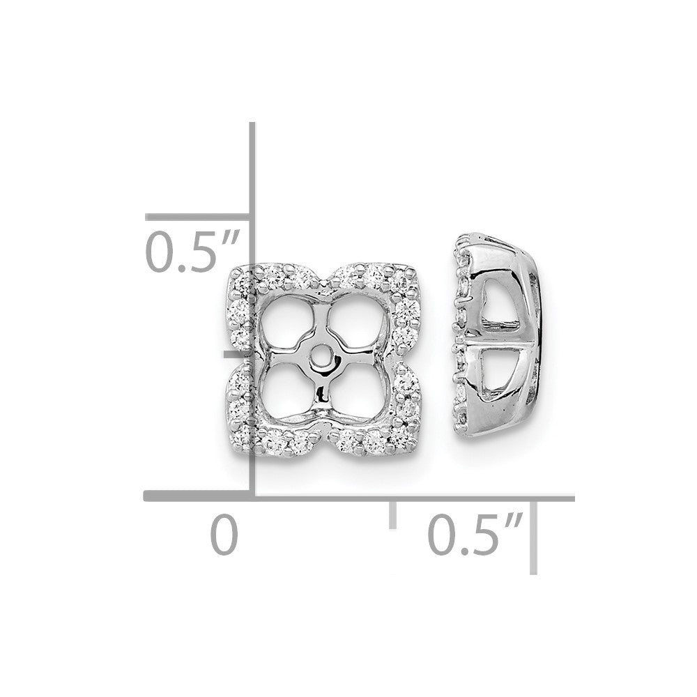 14k White Gold Diamond Earring Jackets