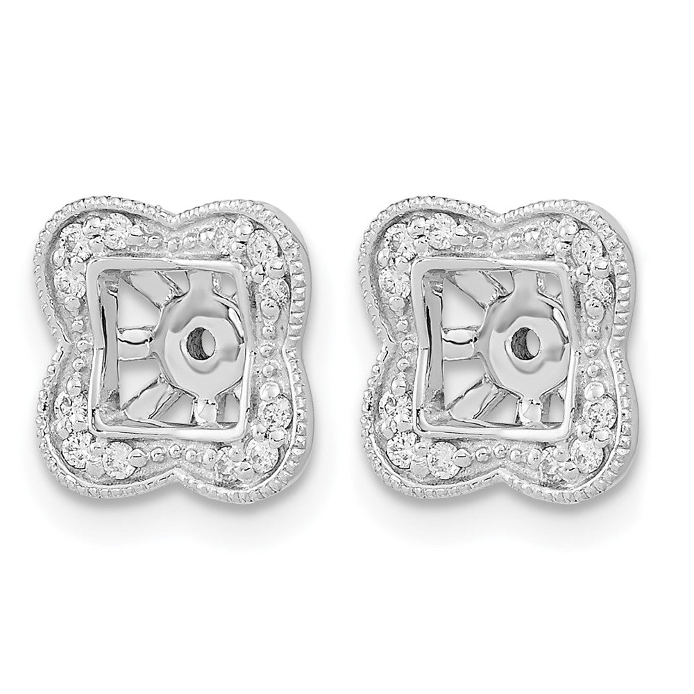 14k White Gold Diamond Earring Jackets
