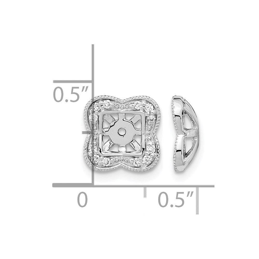 14k White Gold Diamond Earring Jackets
