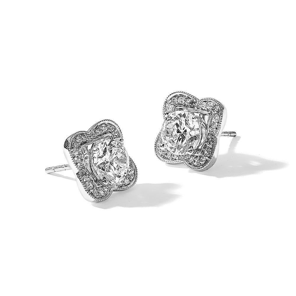 14k White Gold Diamond Earring Jackets